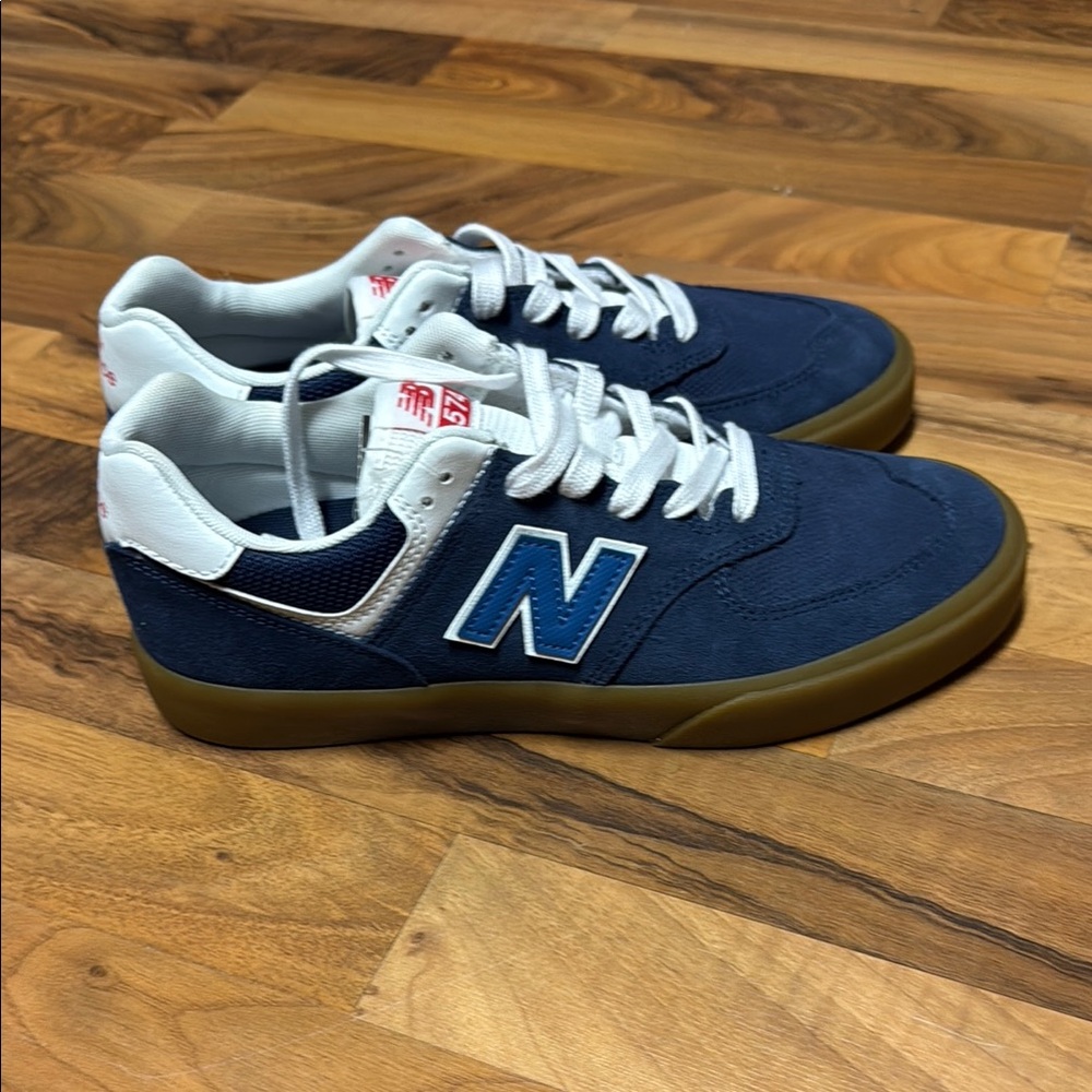 New Balance Men's 574 Vulc Skate Shoe Navy Blue / White mens 7.5